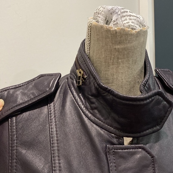 TWO Percent Purple Leather Moto coat - Picture 6 of 16